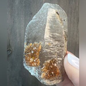 Smoky Quartz w/ Spessartine Garnet Wushan Spessartine Mine, Tongbei, Fujian.